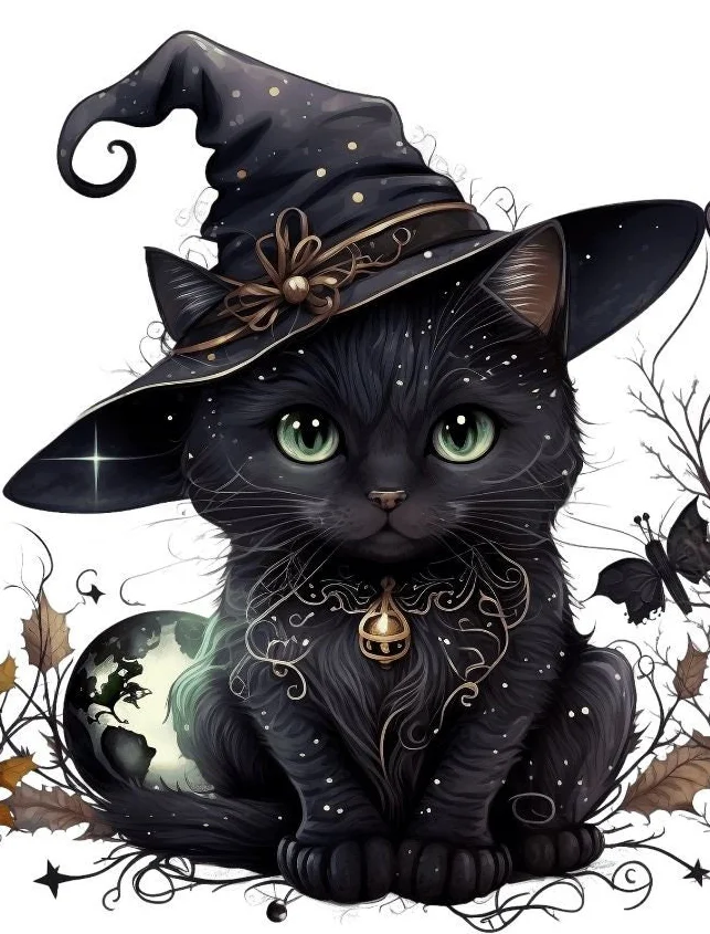 Halloween Black Cat - Full Round 40*50CM
