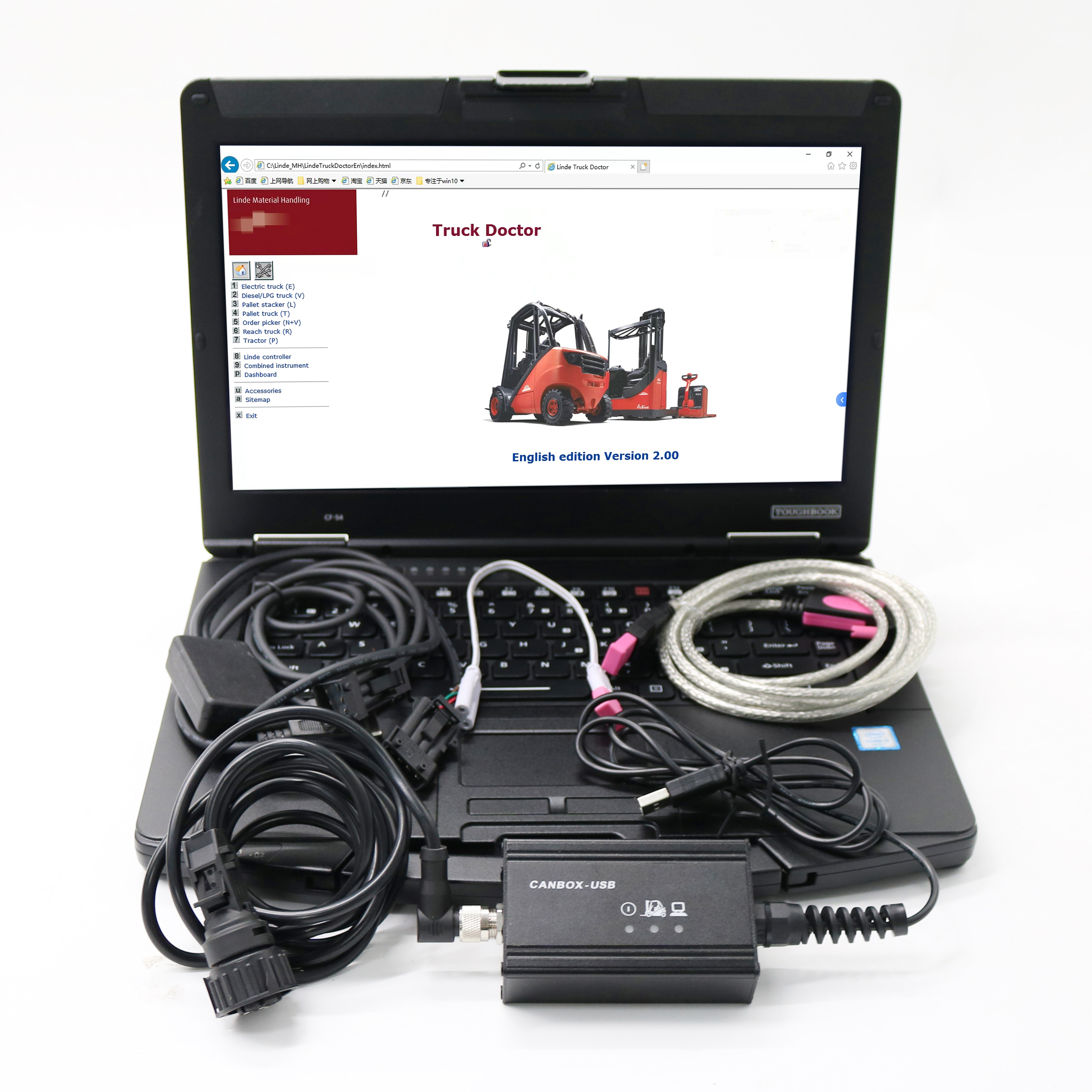 Diagnostic Tool for Linde 3003652501 Forklift e canbox Diagnostic Tool Tractor car Linde Scanner  (Tools with Laptop)