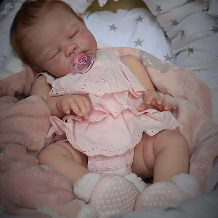 [New Series] 20" Asleep Reborn Girl Cute Truly Handmade Reborn Doll Named Eliva with Heatbeat Coos and Breath