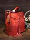 2018 new blue red  luxury high end 100% genuine real crocodile skin lady women bucket shoulder tote bag string closure fast ship