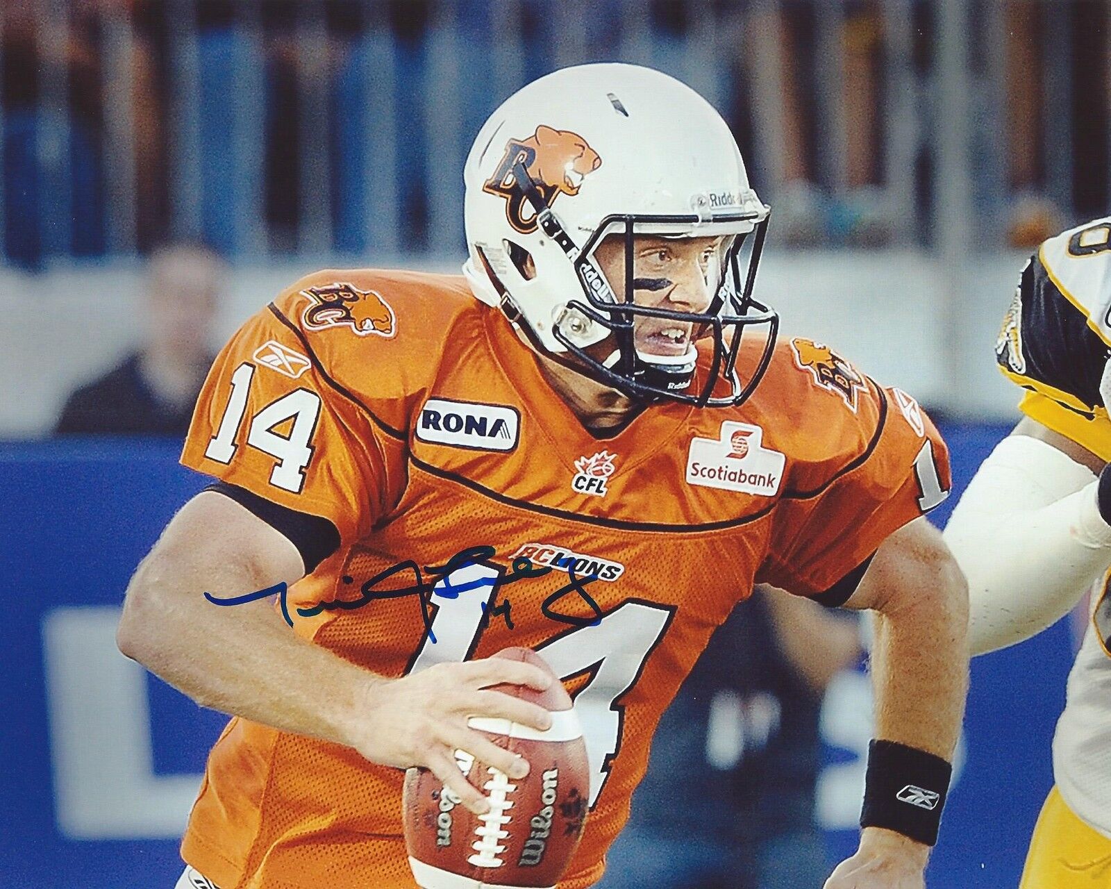 Travis Lulay Signed 8x10 Photo Poster painting BC Lions Autographed COA D