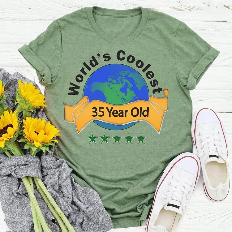 world's  coolest 35 year old 35th Birthday T-shirt Tee -03117-Annaletters