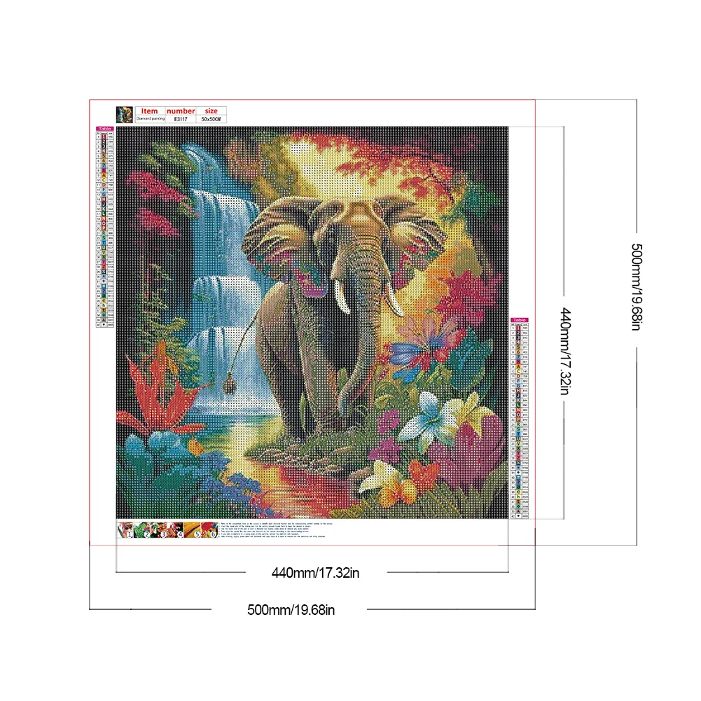Diamond Painting - Full Round Drill - Elephant(Canvas|50*50cm)