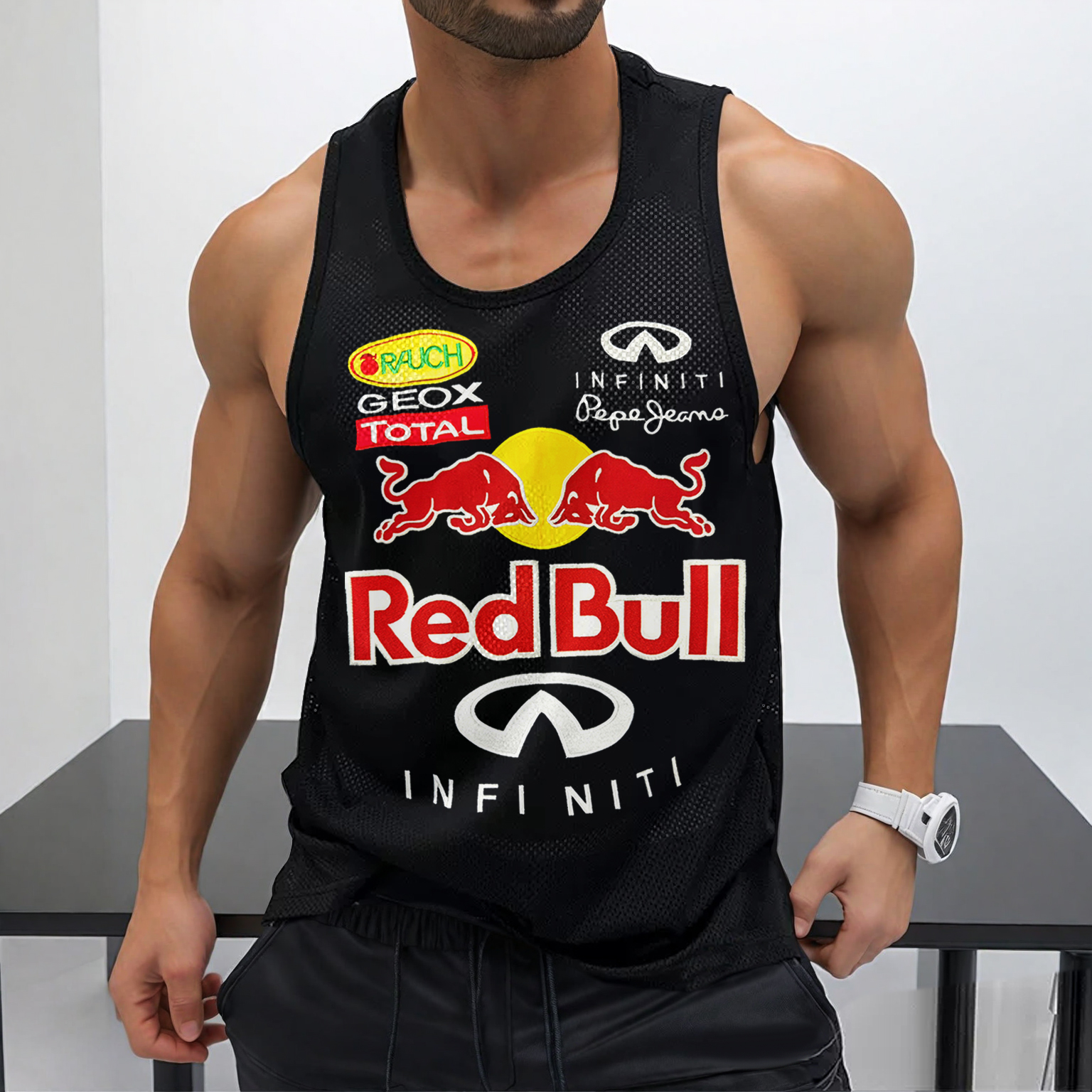 Men's Casual Football Print Mesh Vest Quick-drying Sports Vest / TECHWEAR CLUB / Techwear