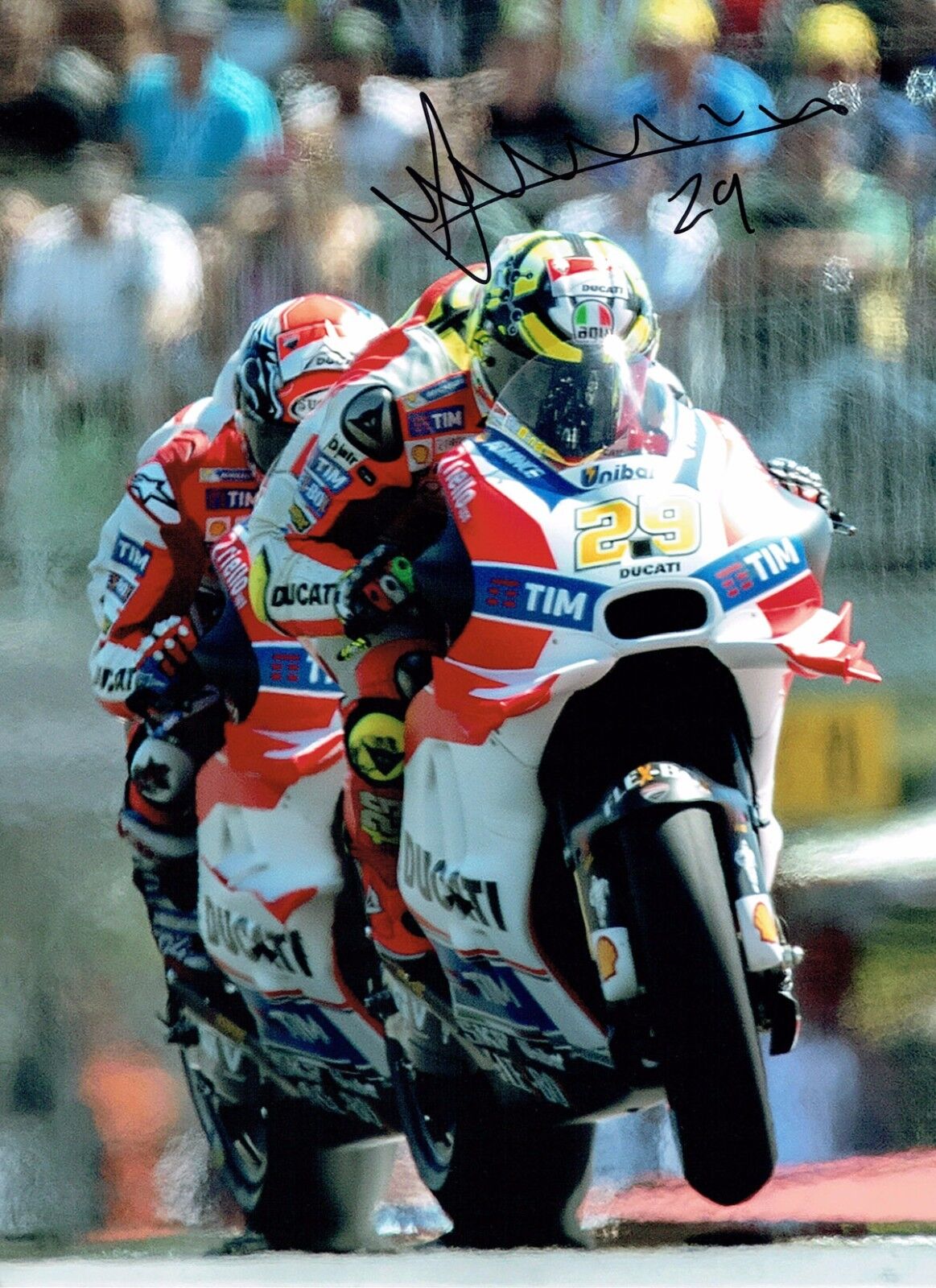 Andrea IANNONE SIGNED Ducati MOTOGP 16x12 Autograph Rare RACE Photo Poster painting AFTAL COA