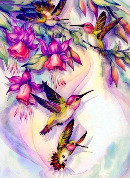 

Adorable Hummingbirds – Paint By Numbers - 40*50CM, 501 Original