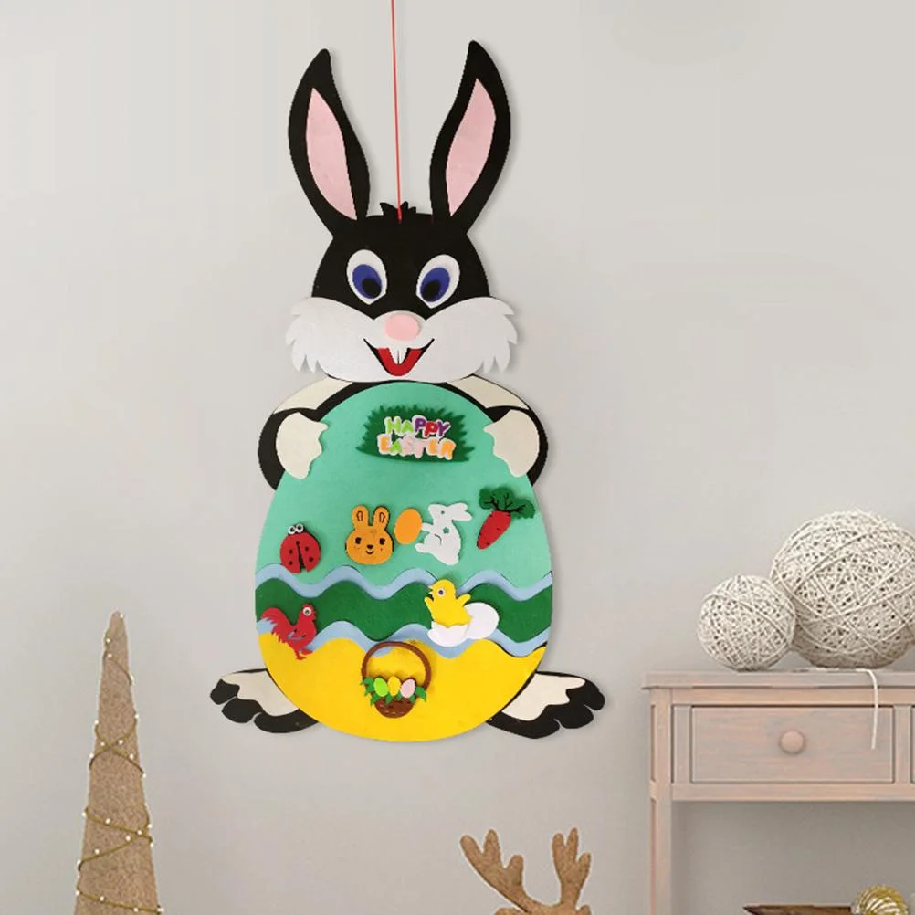DIY Felt Easter Bunny Decoration Kids Toys For Children Kindergarten Crafts Rabbit Durable Educational Toys Decor Gifts For Kids