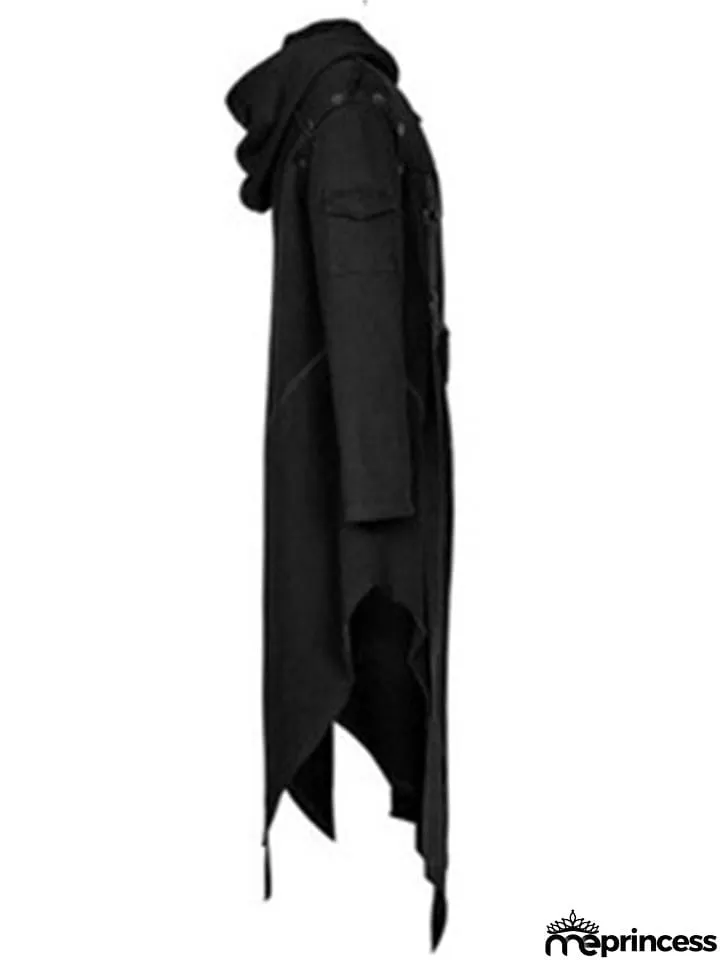 Irregular Hem Hooded Punk Coat