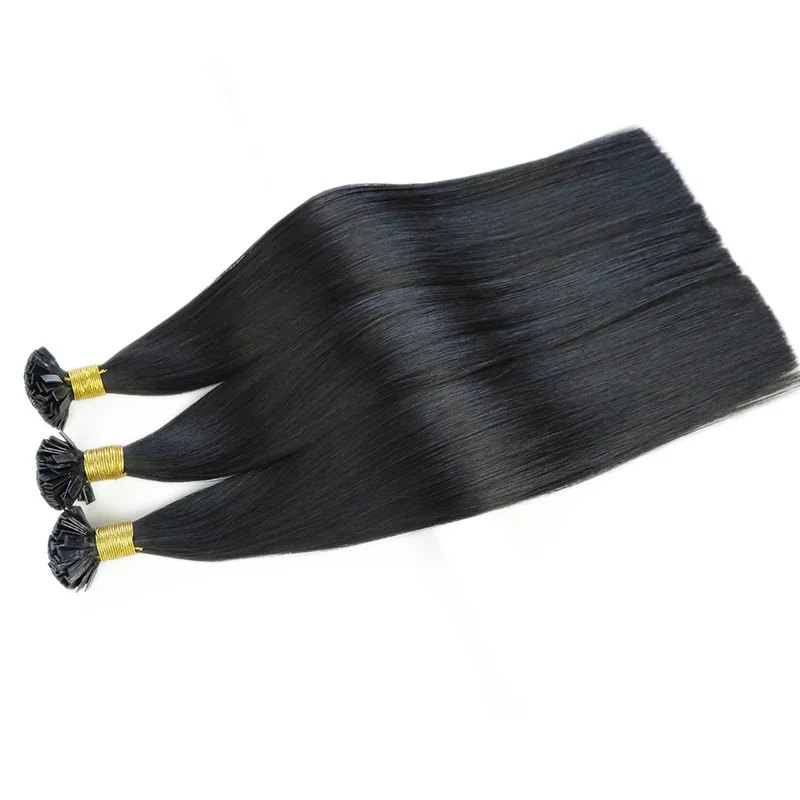 Pre-Bonded Flat Tip Hair #1 Jet Black 100gram Per Pack 