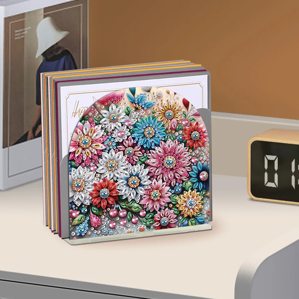 DIY Flower Cluster Acrylic Napkin Holder Diamond Painting Kit for Home Table Decor