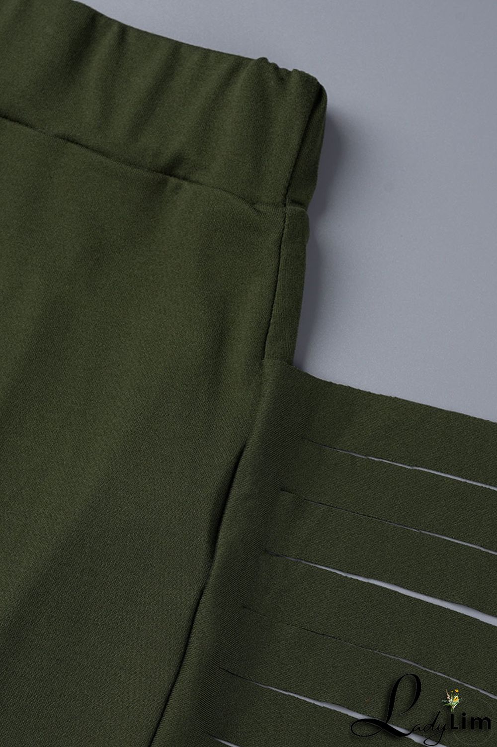 Black Fashion Casual Solid Tassel Regular High Waist Pencil Trousers