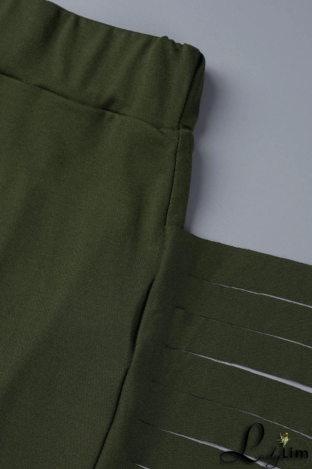 Black Fashion Casual Solid Tassel Regular High Waist Pencil Trousers