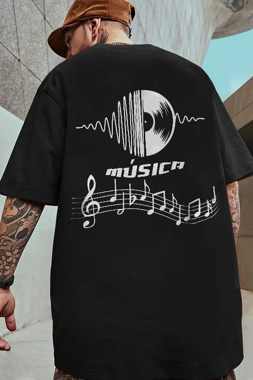 MUSIC Graphic Printing Men's Short-sleeved T-shirt