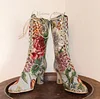 Flower Brocade Boots Baroque Boots Rococo Boots Ankle Lace up Boots Victorian Boots Floral Boots Bridal Boots Retro Boots 1900 shoes Fashion