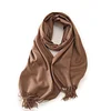 Plain Colors Tassels Unisex Scarf Team Event Anniversary Shawl