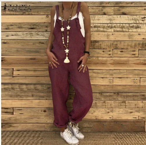 Jumpsuits women rompers 2021 robes hot style fashion leisure loose condole belt suspenders big yards vestido de mujer CKN1119