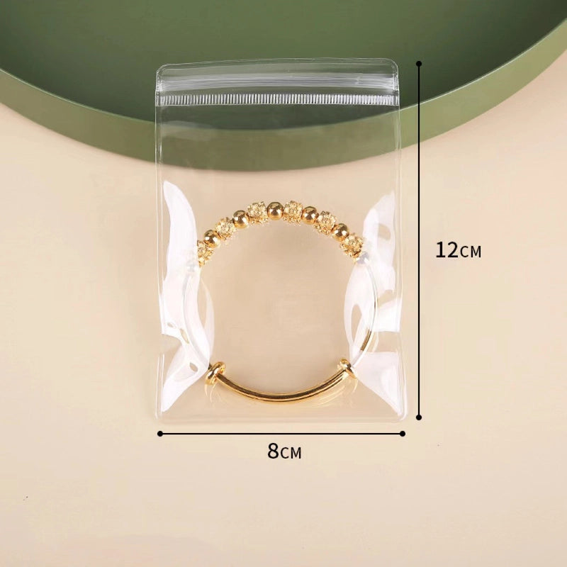 100 PCS/Package PVC Basic Minimalist Daily Square Jewelry Packaging Bags