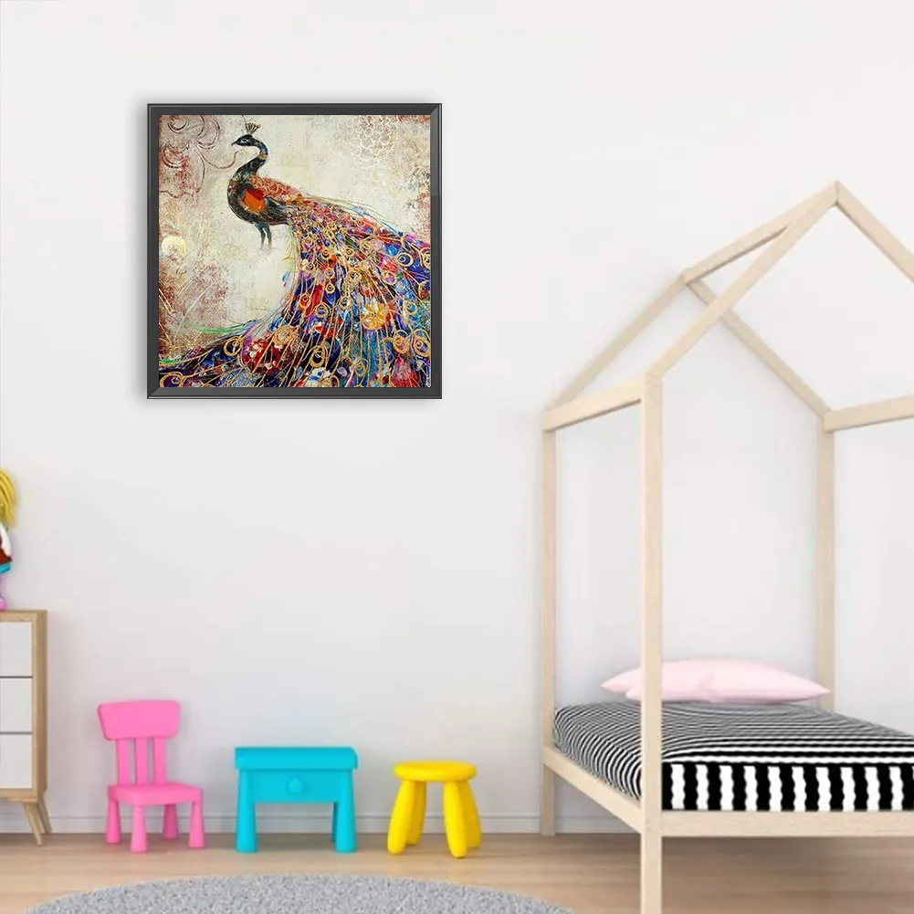 Full Round Diamond Painting 30*30cm - Peacock