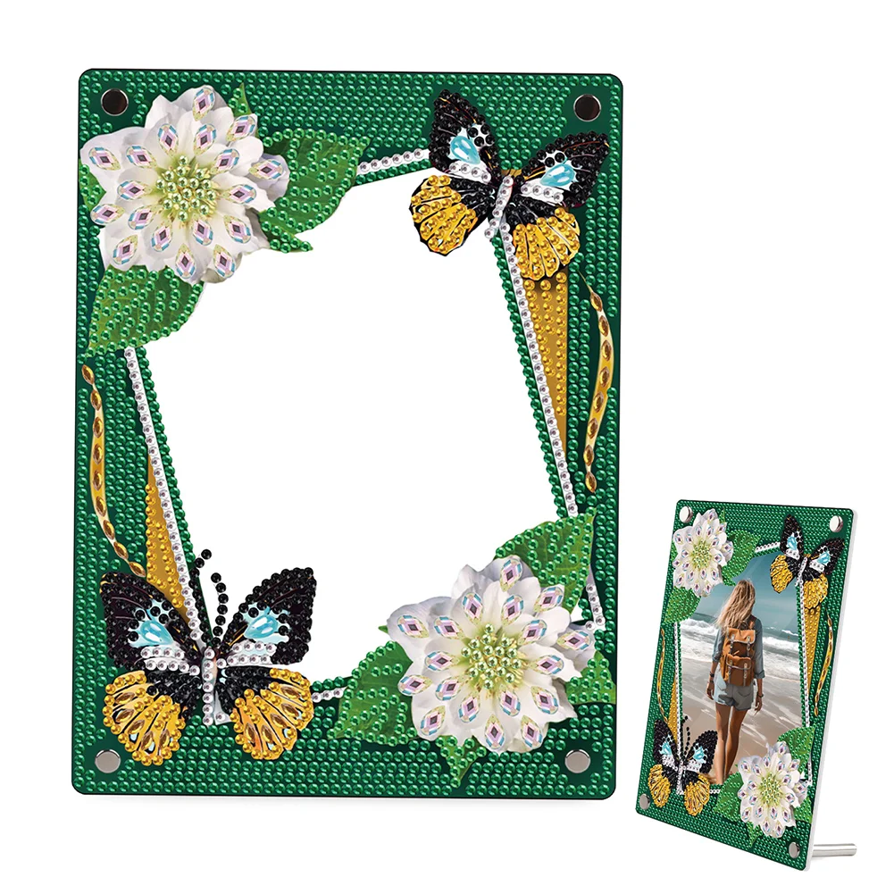 DIY Floral Butterfly Special Shape Diamond Painting Photo Frame Home Decor Gift 