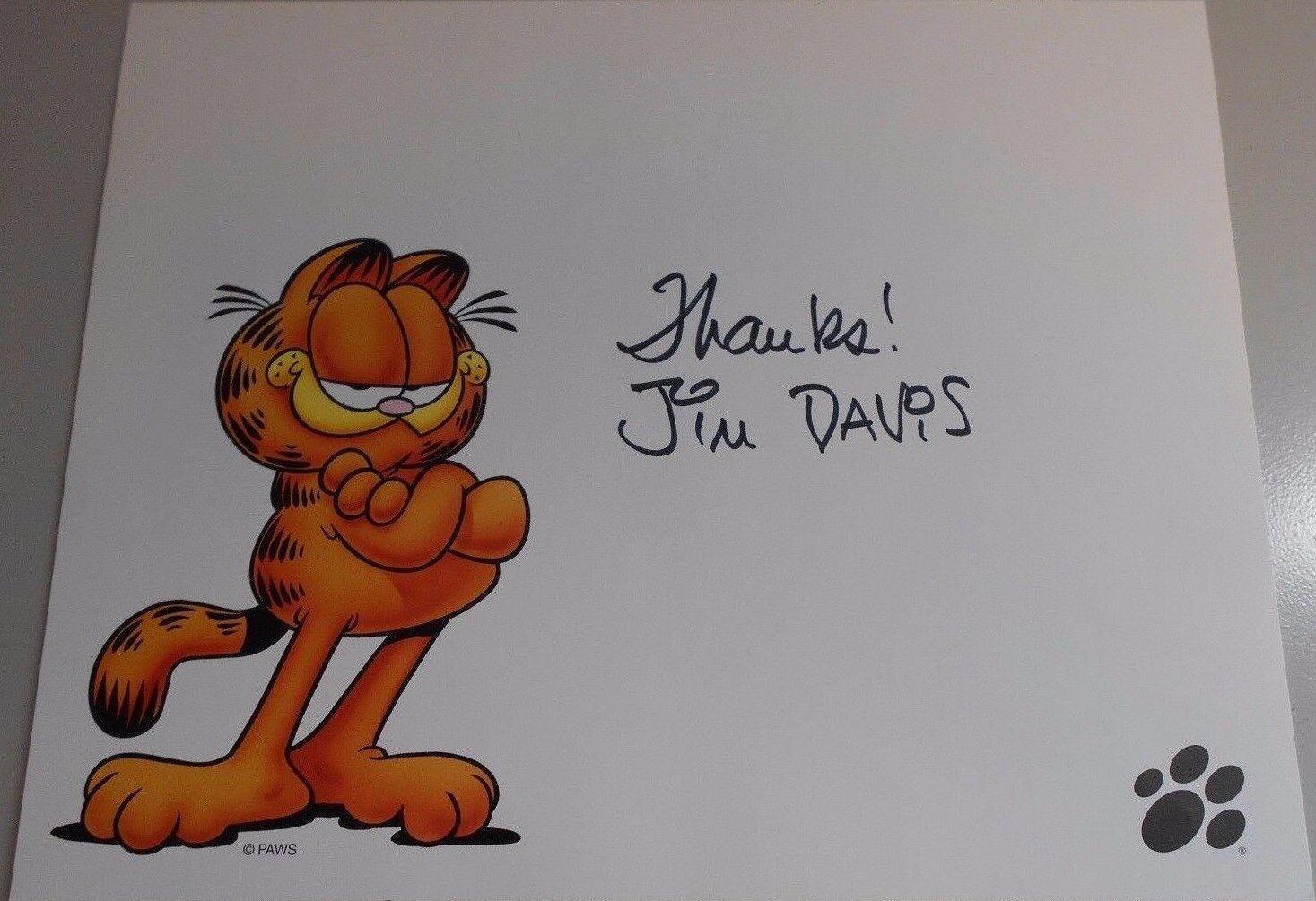 GARFIELD - JIM DAVIS SIGNED * HIGH QUALITY 8X10 Photo Poster painting