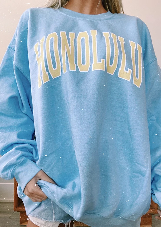 Honolulu Sweatshirt Blue August Lemonade August Lemonade