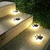 4 Pack LED Bear Paw Light Solar Light Warm White Color Light, Solar Bear Paw Light Outdoor Waterproof, Solar Ground Light Garden Lawn Landscape Path Light Bear Paw Light Animal Footprint Garden Light