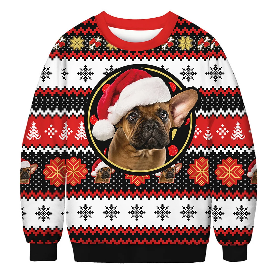 Unisex 3D Elk And Lion Print Christmas Sweatshirt