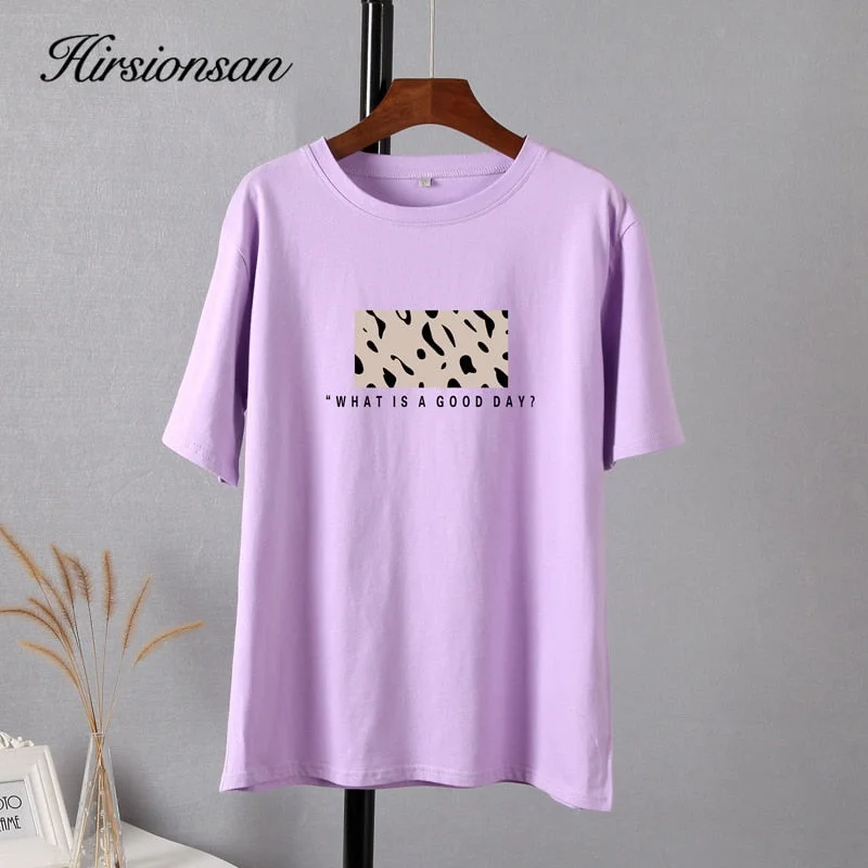 Hirsionsan Leopard Printed T Shirt Women 100% Cotton Oversized Gothic Graphic Female Soft Tops Harajuku Loose Cusual Tees Ladies