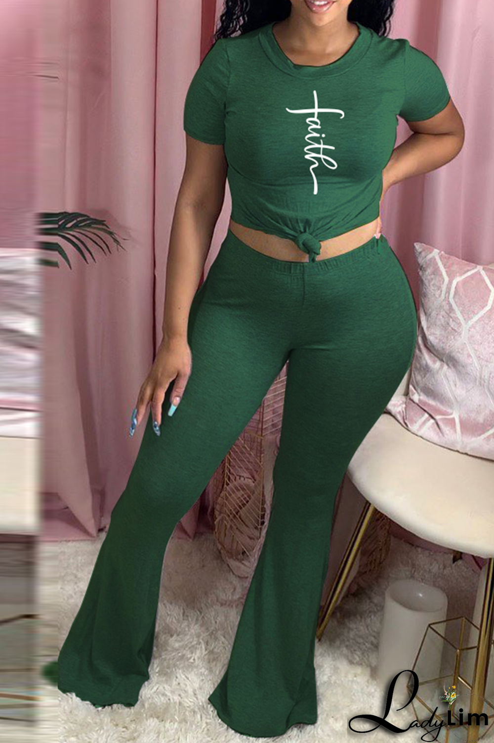 Black Casual Print Patchwork O Neck Short Sleeve Two Pieces