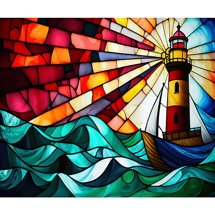 Abstract Lighthouse, Painting by Numbers