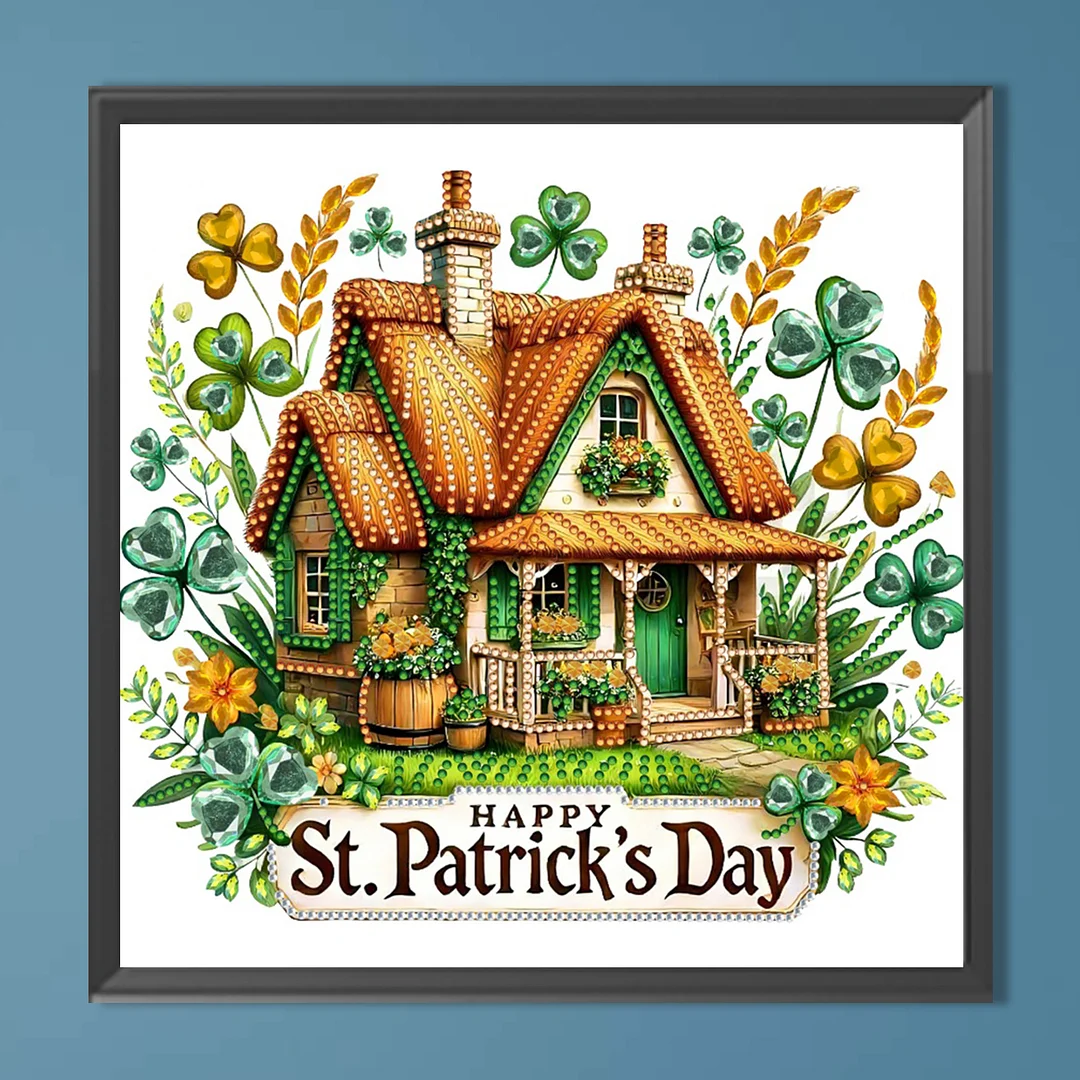 St Patricks Day Special Shaped 5D DIY Partial Drill Diamonds Dots Gem Art Kits for Adults Beginners Home Decor Diamonds Paintings Gem Art 11.81 X11.81inch
