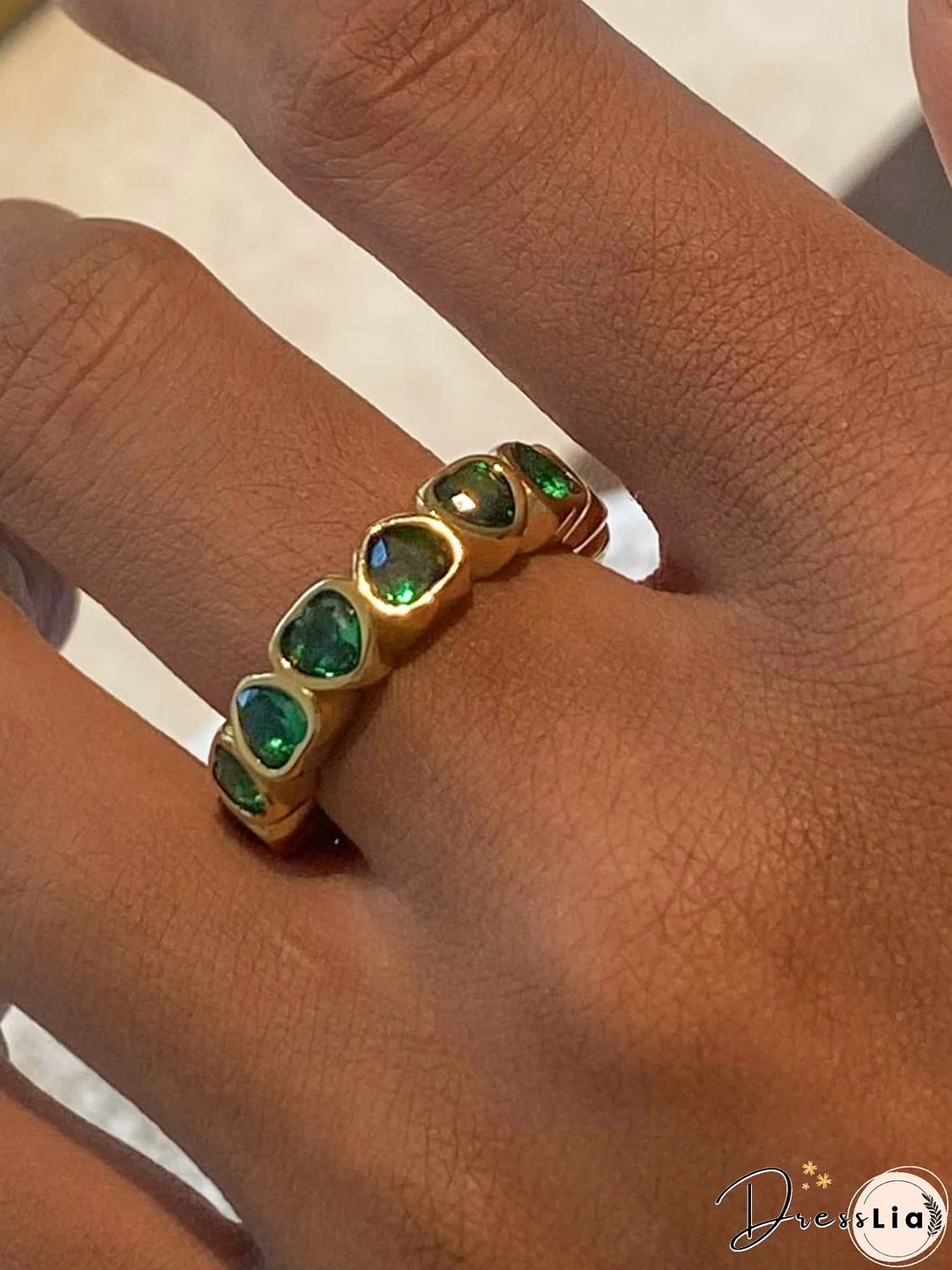 18K Gold-Plated Inlaid Zircon Ring