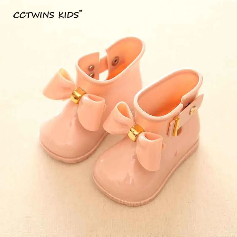  spring summer child pvc shoe for baby girl bow rain boot boy wellington boot kid brand waterproof boot C1095