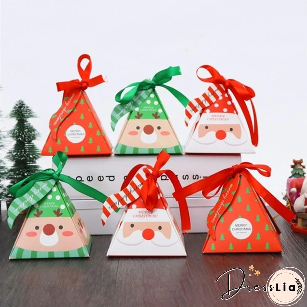 5/10Pcs New Kids Favors Gift Package Creative Christmas Decoration Paper Carrier Candy Box Xmas Bags