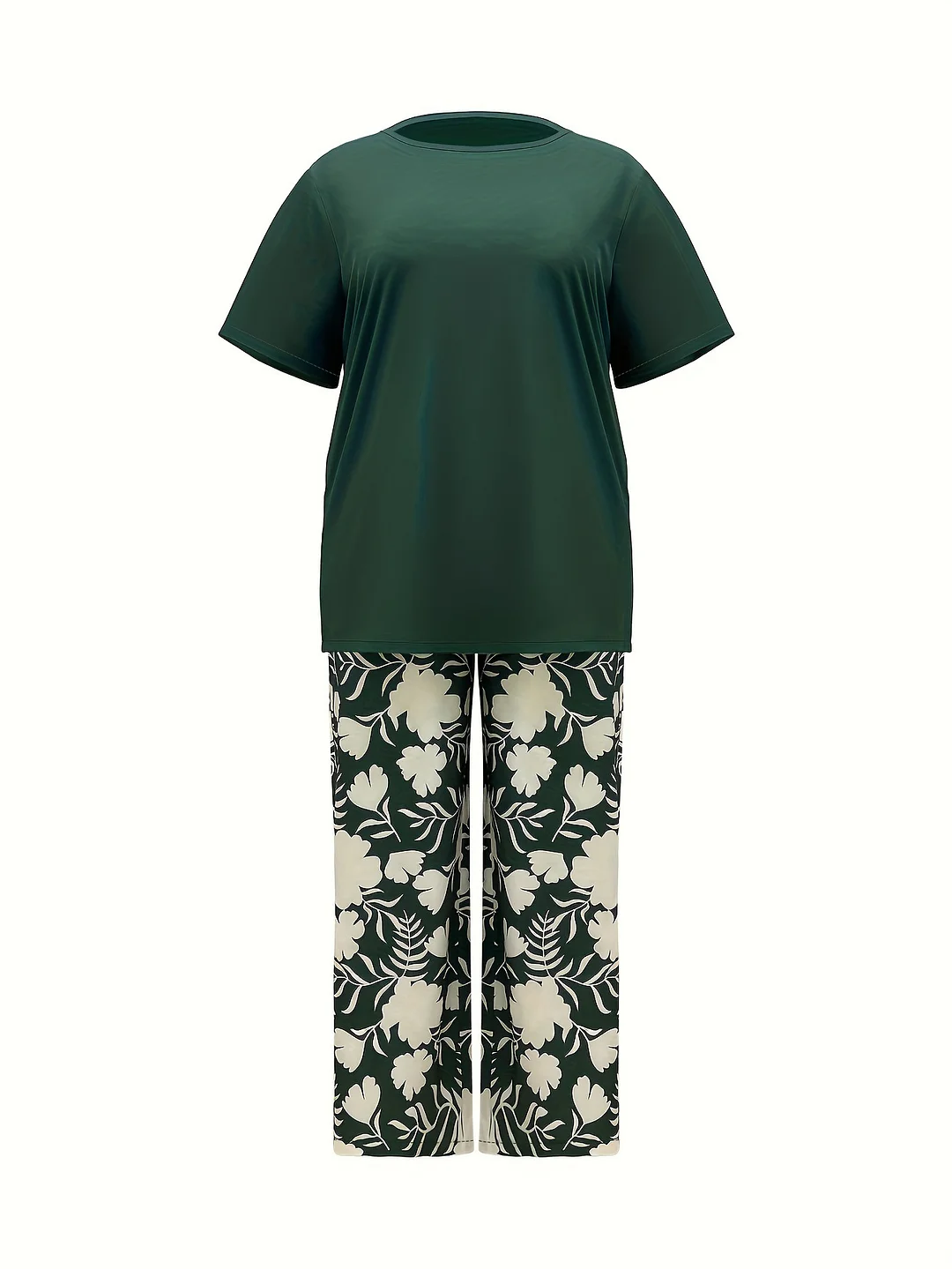Uveng Uveng Summer New Large-Size Women's Two-Set Printed Short-Sleeved Set