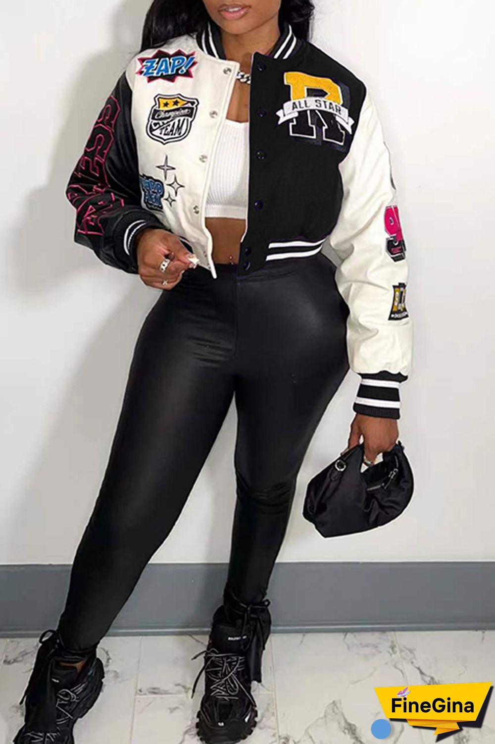 Red Casual Print Patchwork O Neck Outerwear