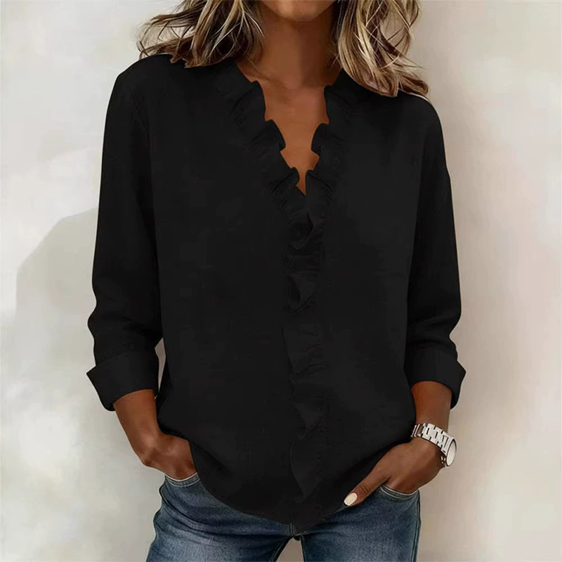 Comstylish Women's Casual Ruffle Design Cotton Linen Dress