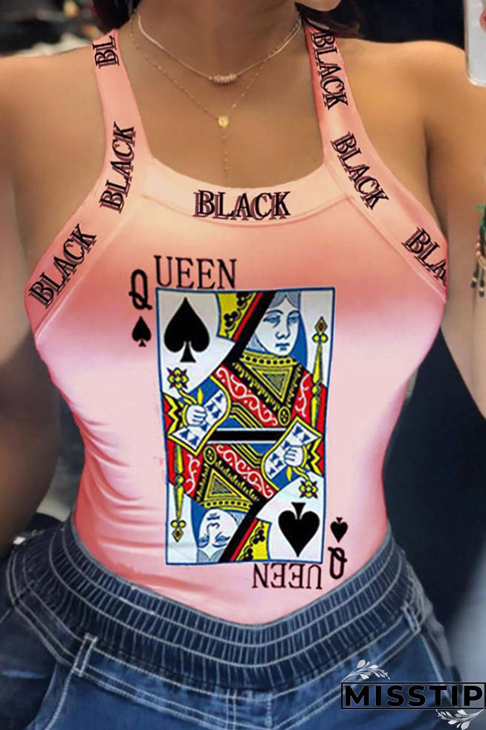 Cream White Casual Street Print Patchwork U Neck Tops