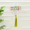 30PCS Transparent 22" HAPPY BIRTHDAY Colorful Polka Dots Golden Tassels Aluminum Film Balloons Party Decors