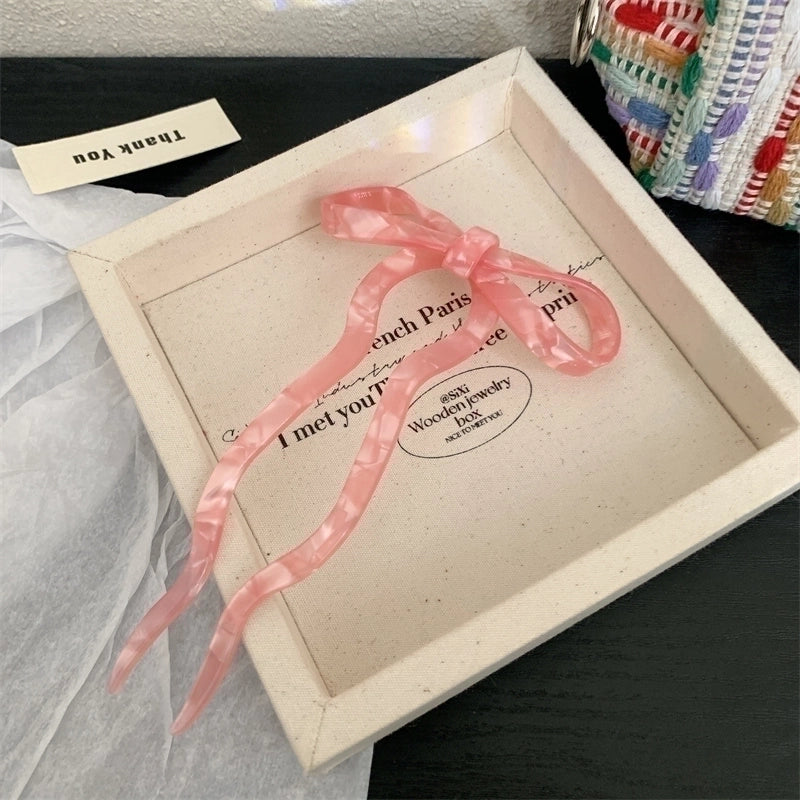Women’s Sweet Minimalist Bow Knot Acetic Acid Sheets Hairpin