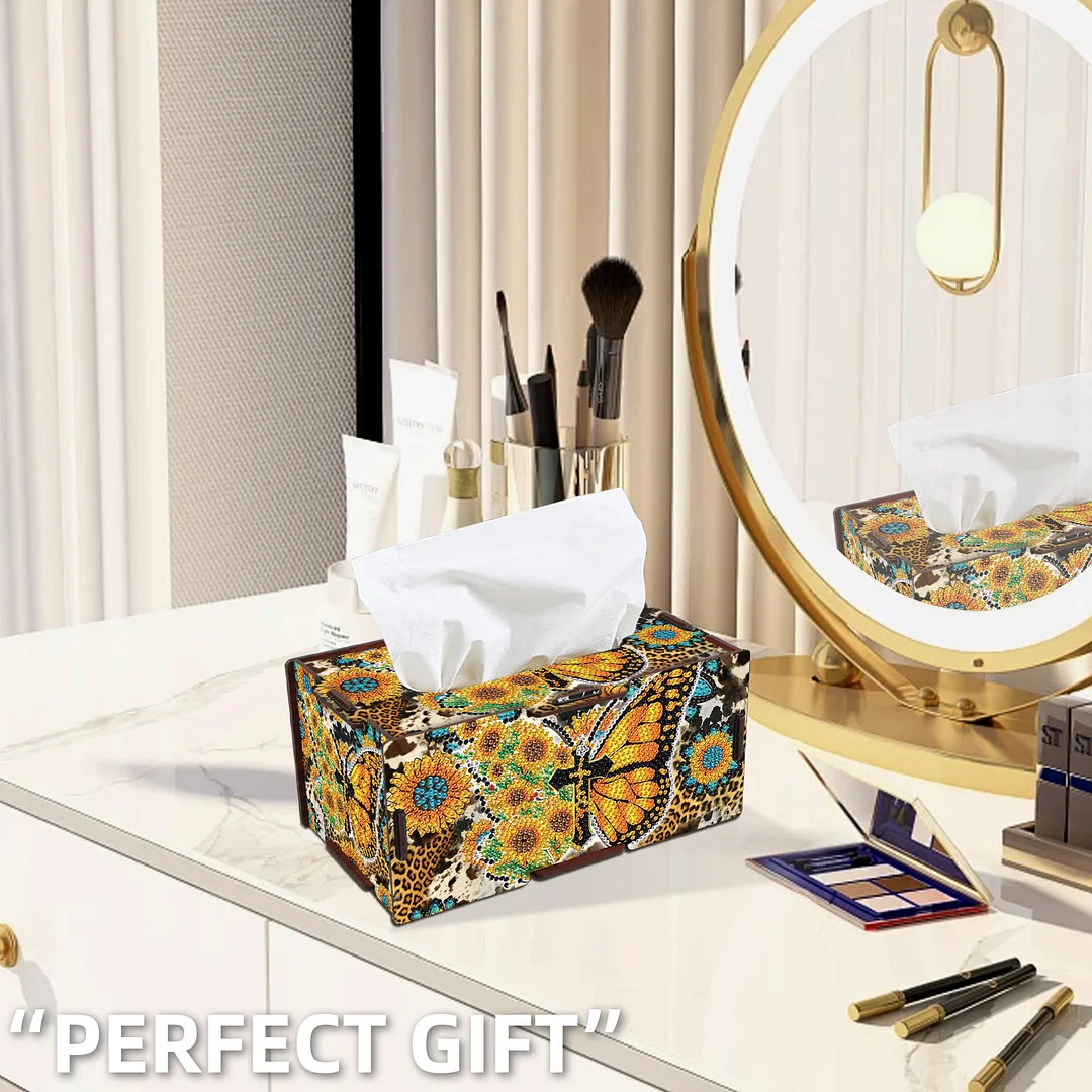 Wooden Diamond Painting Tissue Box for Home and Office Decoration (ZJH031)