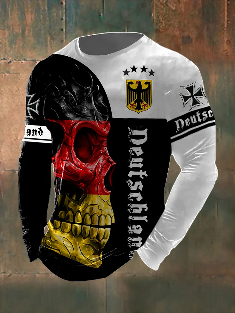 Langarm T-Shirt mit deutscher Flagge für Männer