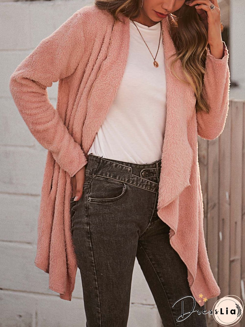 Cotton-Blend Boho Long Sleeve Knit coat