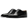 Handmade Black Mens Genuine Leather Oxford Dress Shoes 