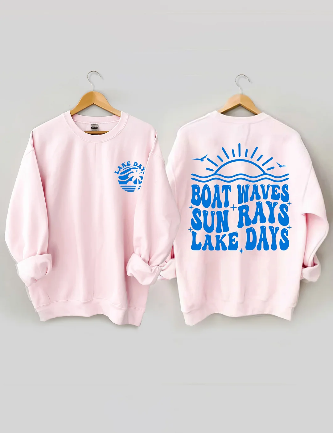 Boat Waves Sun Rays Lake Days Sweatshirt