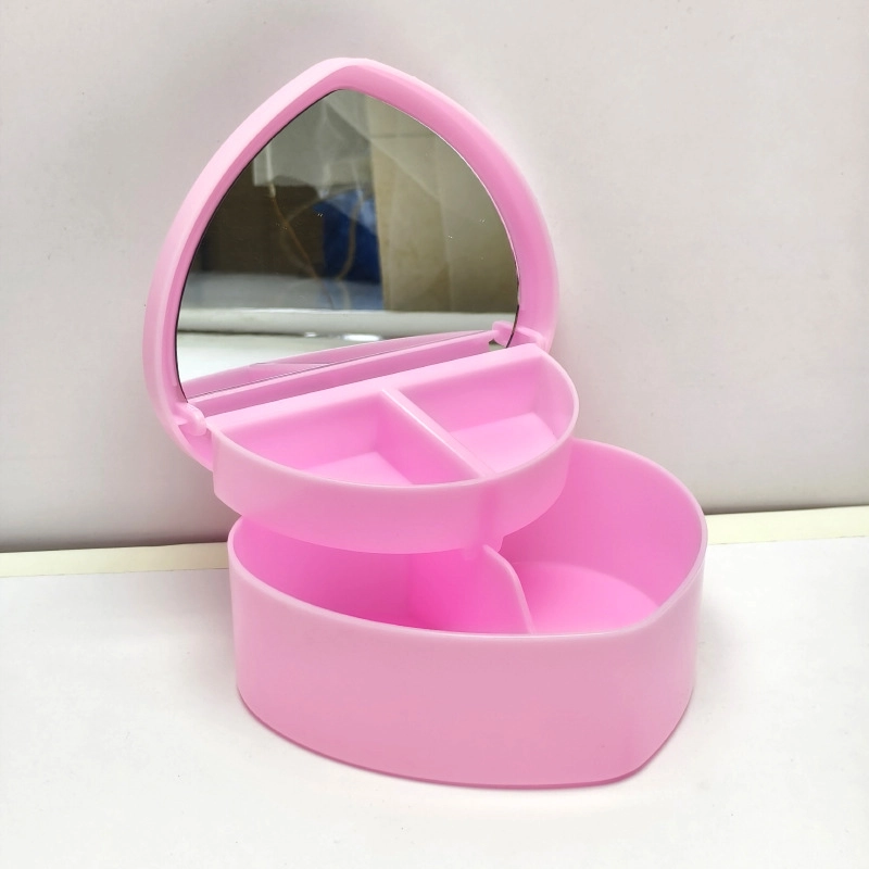 Casual Elegant Minimalist Heart Shape Solid Color Plastic Storage Box Makeup Organizers