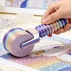 Diamond Art Roller Tools and Accessories for Rhinestone Embroidery with 10 Ridges Diamond Art Roller Straightener for Craft Lover Beginners (Purple Gradient)