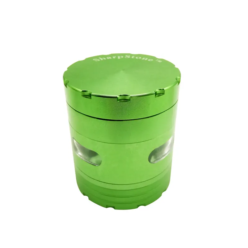4 layers transparent window 63mm zinc alloy tobacco accessories cigarette smoking grinder