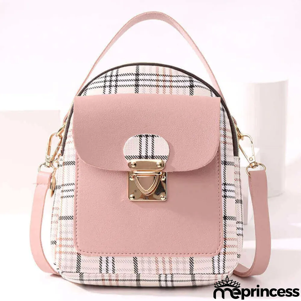 Red Fashion Casual Patchwork Zipper Backpack