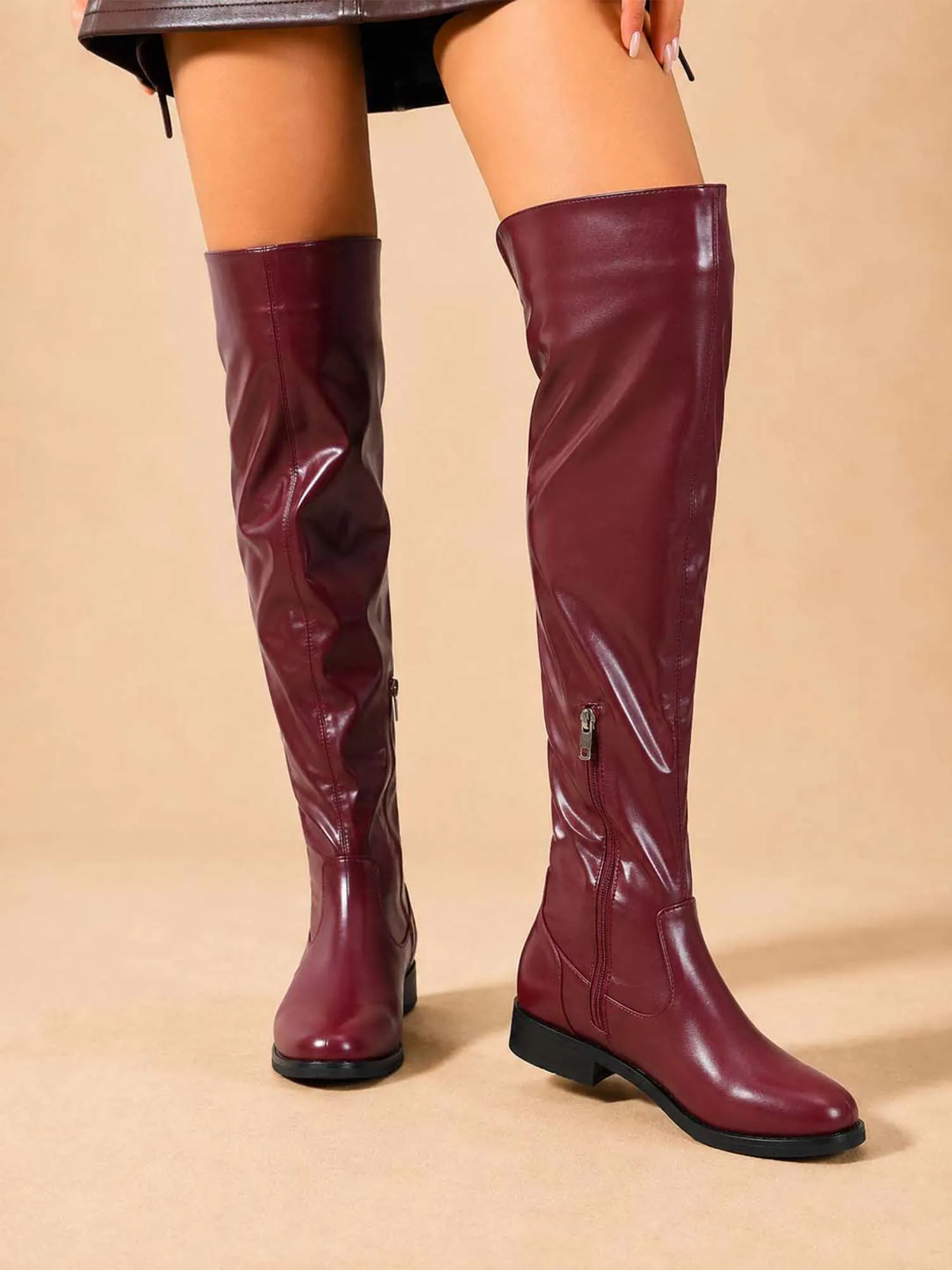 Relaxed Weekend Boho Gatherings &mdash; Effortless Statement Smooth Finish Stretch-Shaft Women's Fashion Boots